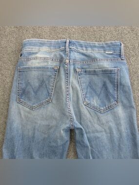 Mother Jeans - Womens 27 - Medium Wash Blue - The Looker Ankle Fray Denim - USA